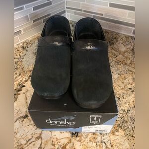 Dansko black suede clogs size 39